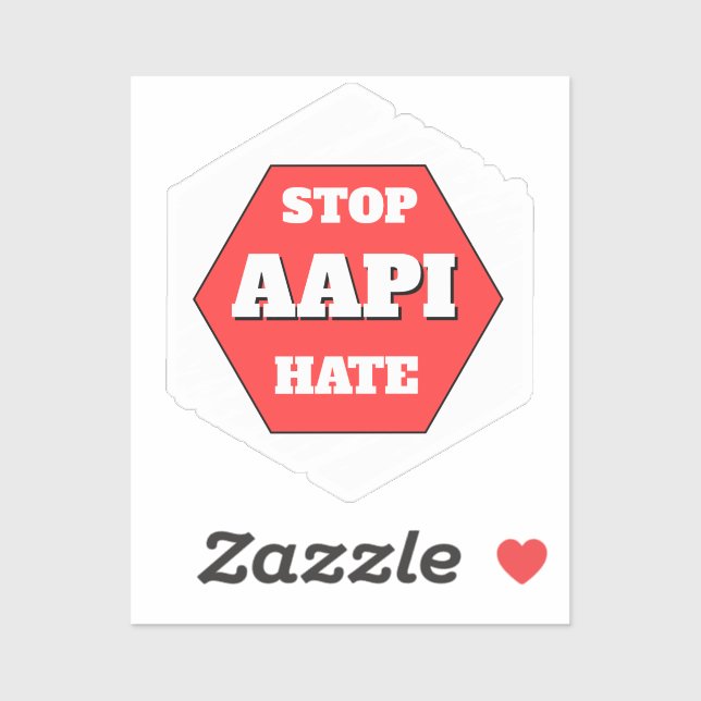 Sticker Arrêtez la Haine envers les AAPI Rectangulaire (Feuille)