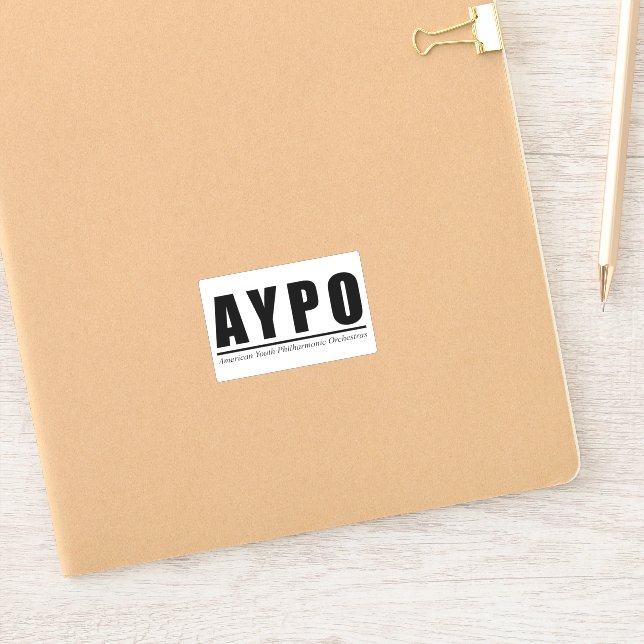 Sticker Arrière - plan AYPO Black Logo Blanc (Carnet)