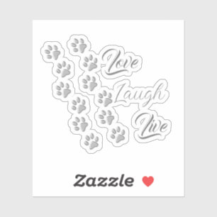 Sticker Arrière - plan noir Silver Dog Paws Motif d'impres