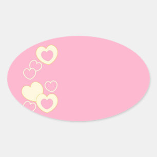 Sticker Arrière - plan Oval pour oreille rose