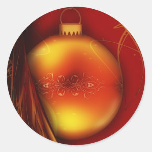 Sticker Arrière - plan rouge Bauble de Noël