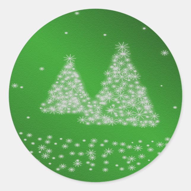 Sticker Arrière - plan vert pour neige et arbres d (Devant)