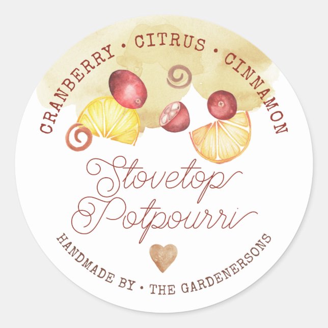 Sticker Arrondi Classic Potpourri Stovetop (Devant)