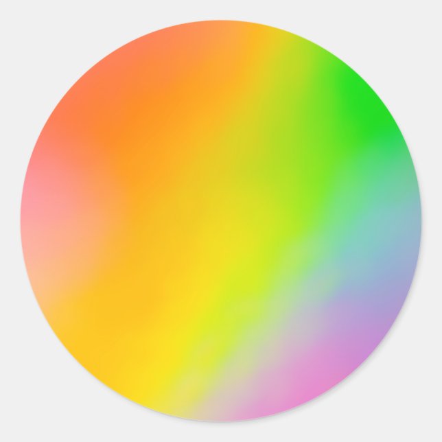 Sticker Arrondi Classique Personnalisé Rainbow (Devant)