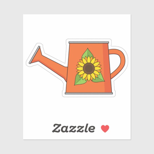 Sticker Arrosage orange avec tournesol (Feuille)