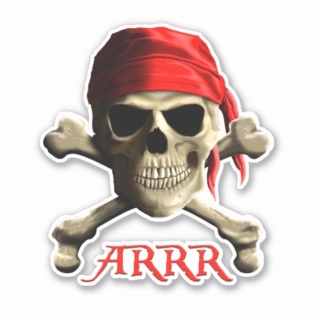 Sticker ARRR Parle Comme Un Jolly roger Pirate (Devant)