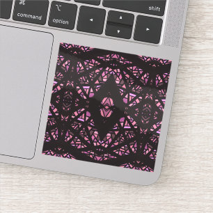 Sticker Art Abstrait Gouache Rose Noir Spectroscopique