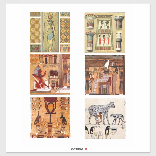 Sticker Art antique égyptien Vintage (Feuille)
