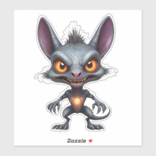 Sticker Art Chupacabra foncé Halloween Créature Imaginaire