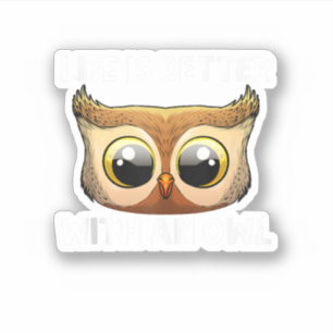 Sticker Art de Chouette Cool Pour Hommes Femmes Oiseau Noc