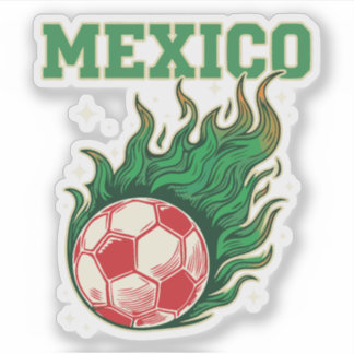 Sticker Art de fan de football mexicain rétro avec ballon