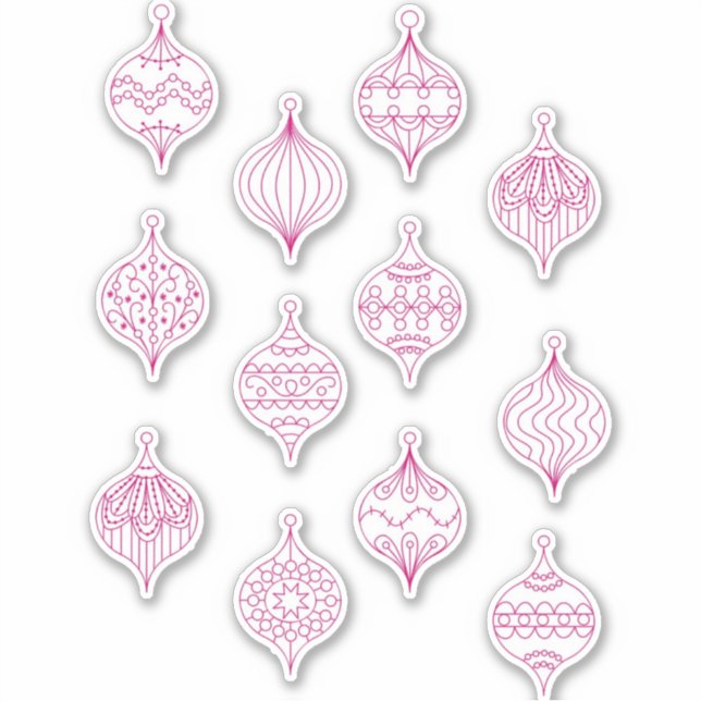 Sticker Art de la ligne ornementale Bauble de Noël (Devant)