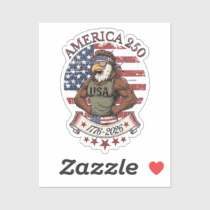 Sticker Art de l'aigle patriotique fun America 250 pour le