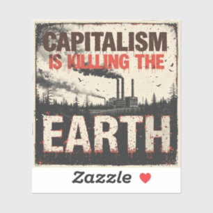 Sticker Art De l'environnement anti-capitaliste - 'Le capi