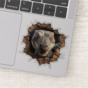 Sticker Art de rupture de mur d'iguane 3D – Safari réalist