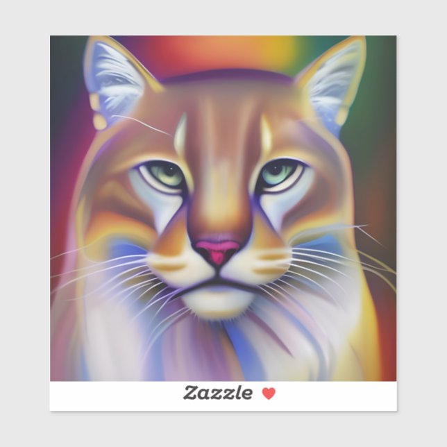 Sticker Art du Lion de montagne (Feuille)