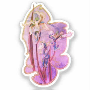 Sticker Art Floral Iris Bleu Perdu