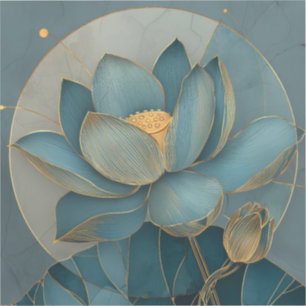 Sticker Art géométrique en ligne de fleur de lotus sarcell