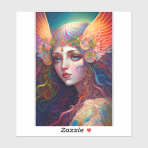 Sticker Art Imaginaire de déesse arc-en-ciel