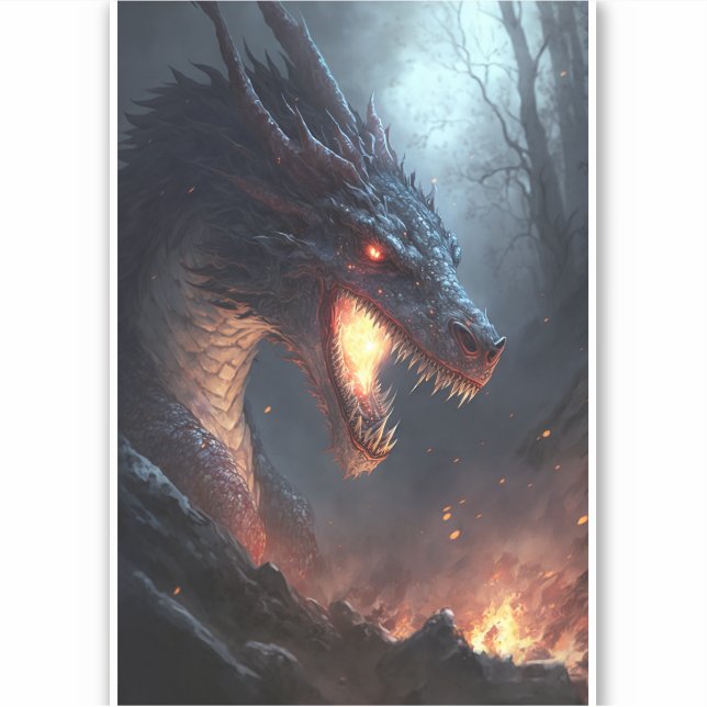 Sticker Art Imaginaire de Dragon Fire (Devant)