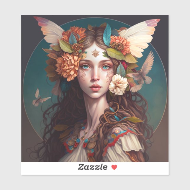 Sticker Art Imaginaire Fairy Girl (Feuille)