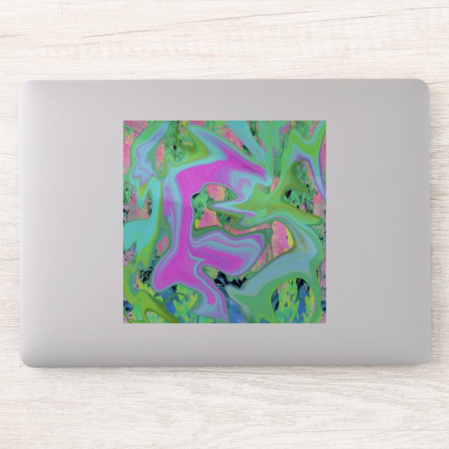 Sticker Art Liquide rose et bleu clair rétro sur Hydrangea (Ordinateur)