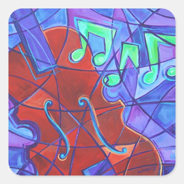 Sticker Art Mosaic Musique Violon (Devant)