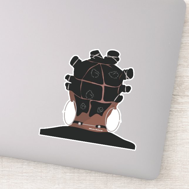Sticker Art numérique, Coiffure femme noire (Détail)
