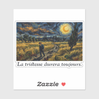 Sticker Art post-impressionniste Nuit étoilée Champ de blé