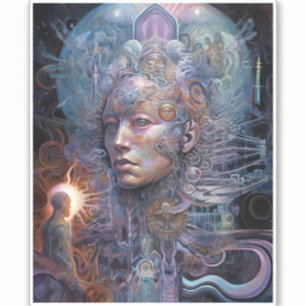 Sticker Art Visionnaire Surreal Man