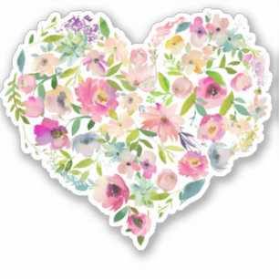 Sticker Artisan Floral Heart Love Mariage Valentine Maman