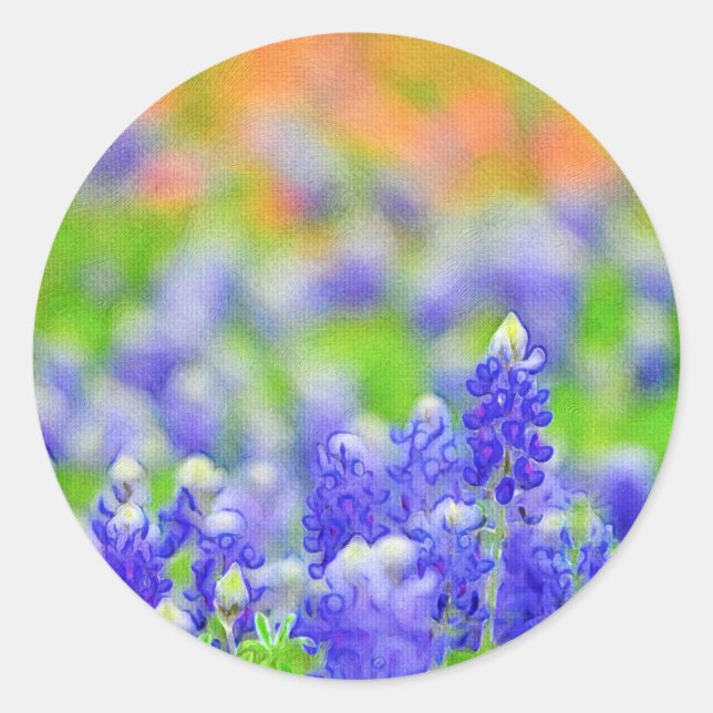 Sticker Artsy Bluebonnet et Indian Paintbrush (Devant)