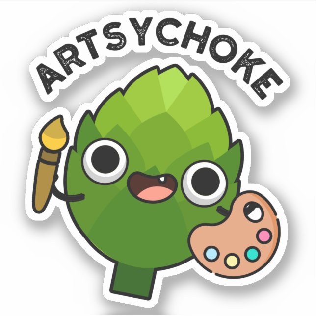 Sticker Artsychoke Funny Veggie Artichoke (Devant)