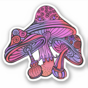 Sticker Artwork de champignons de terre psychédélique Trip