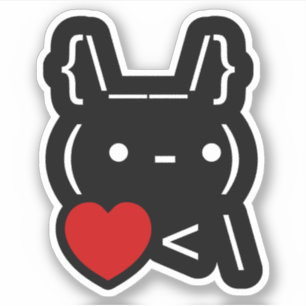 Sticker ASCII Texte Art Lapin Lapin Reprendre le coeur