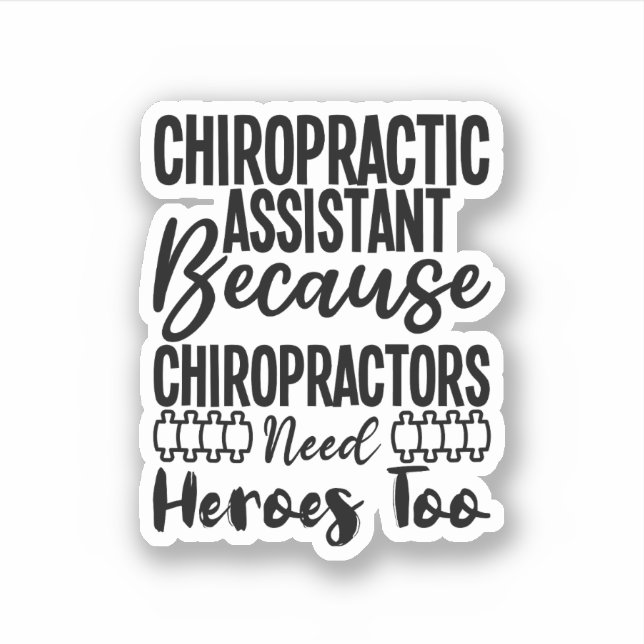 Sticker Assistant chiropratique parce que chiropraticien (Devant)