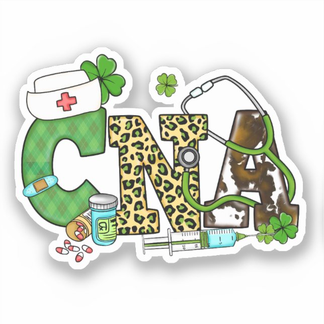 Sticker Assistant en soins infirmiers certifié St. Patrick (Recto)