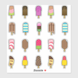 Sticker Assortiment de crème glacée Yummy Popsicle