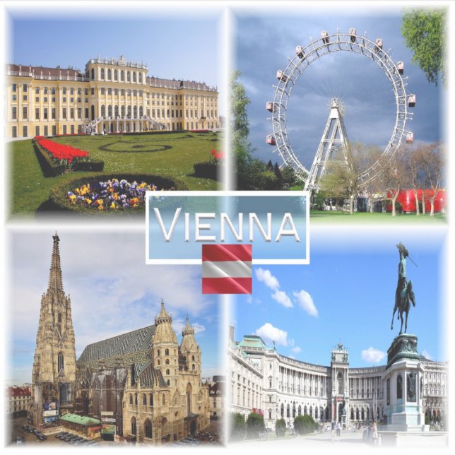 Sticker AT Vienna - Schloss Schonbrunn - Prater Fnfair - (Devant)