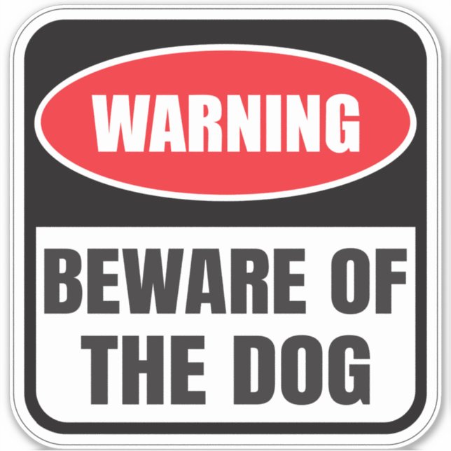 Sticker Attention aux chiens Signal d'avertissement (Devant)