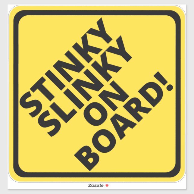 Sticker Attention Stinky Slinky à bord ! (Feuille)