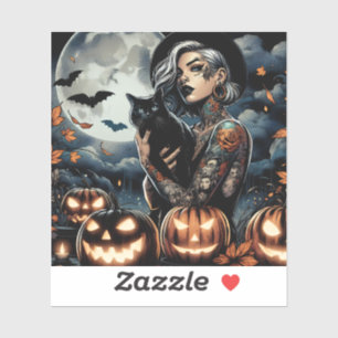 Sticker Attraper une chambre Sorcière à thème Halloween