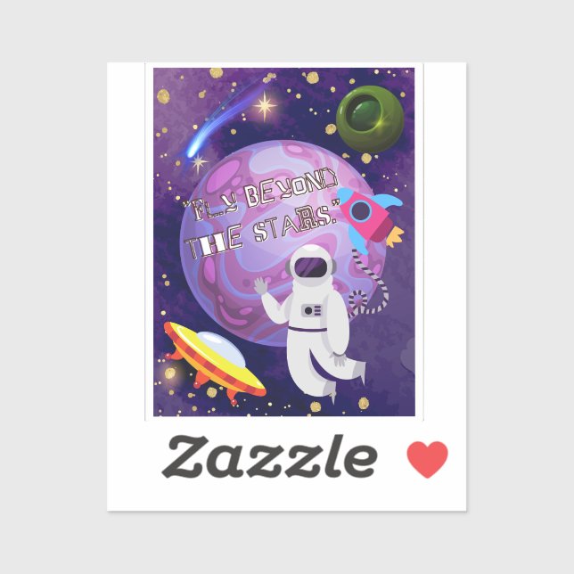STICKER AU-DELÀ DES ÉTOILES, ASTRONAUT (Feuille)