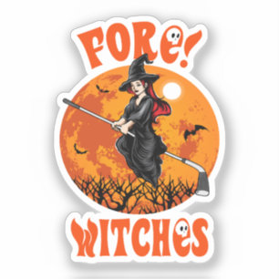 Sticker Au fond ! Sorcières Golf Stick Sorcière équitation