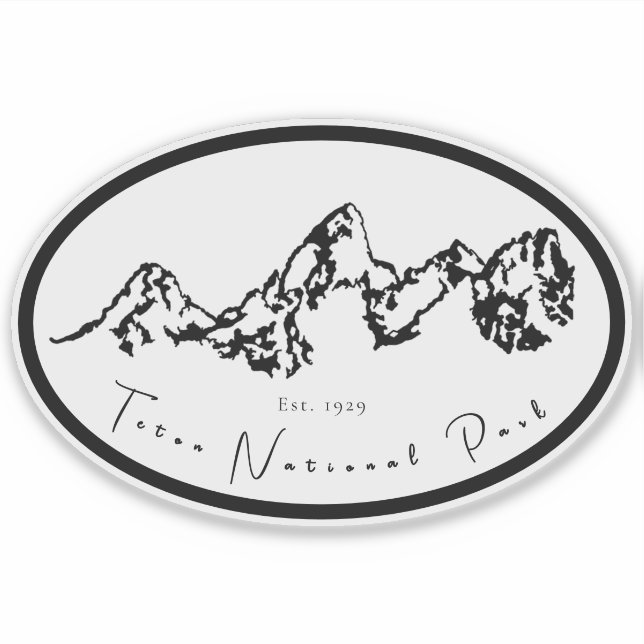 Sticker au vinyle minimal du parc national de Teto (Devant)