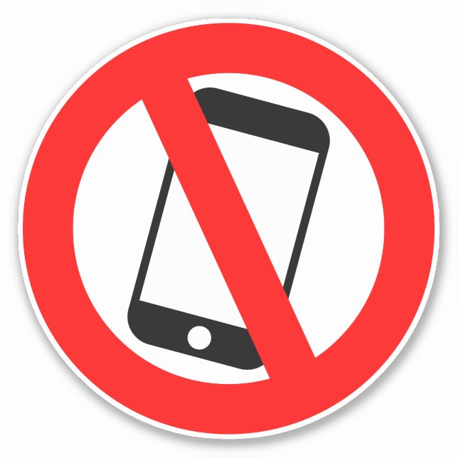 Sticker aucun téléphone mobile n'est autorisé symbole (Devant)