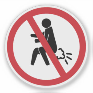 Sticker AUCUN ⚠ thaïlandais drôle de signe de toilette