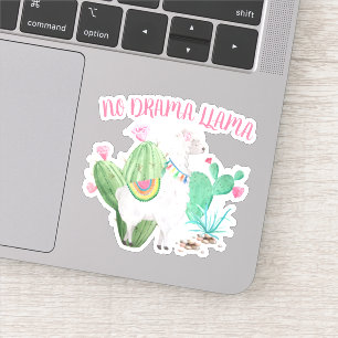 Sticker Aucun vinyle mignon de lama et de cactus de lama