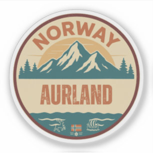 Sticker Aurland, Norvège Norvège