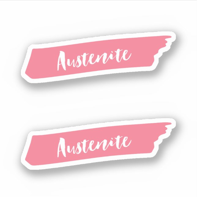 Sticker Austenite de pinceau rose (Devant)